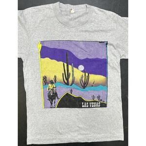 Vintage 90s Cowboy Moon Horse Desert Cactus Rodeo T-Shirt Medium Single Stitch